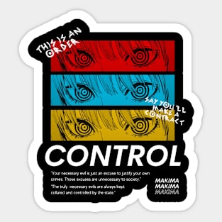 Control Makima Chainsaw Man Sticker